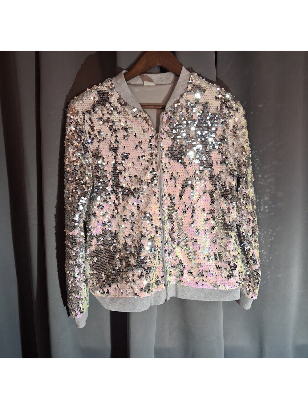 Wonder Nation Kids Sequin Zip-Up Jacket XXL